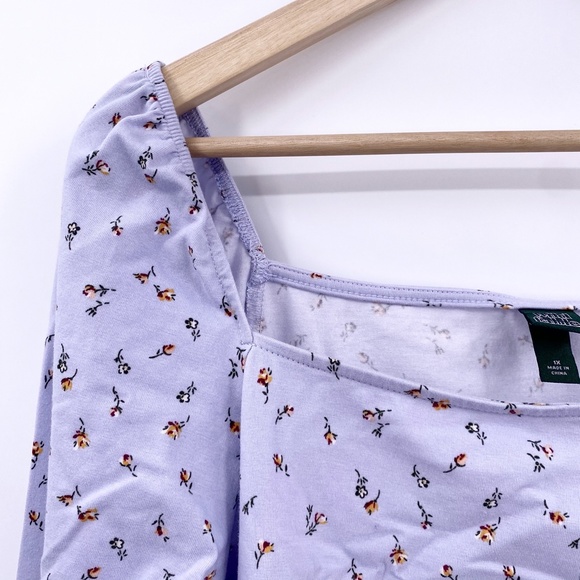 Wild Fable Lavender Puff Sleeve Square Neck Top - Picture 5 of 7